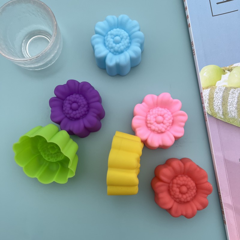 5cm new heart-shaped flower silicone mold, newheart cake, jelly pudding, candle resin soap, muffin cup pic 127