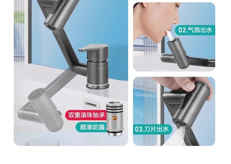 In a cramped space, there is a super low Maneki Neko washbasin, faucet, hot and cold washbasin, sink, and a universal rotating bathroom cabinet pic 4