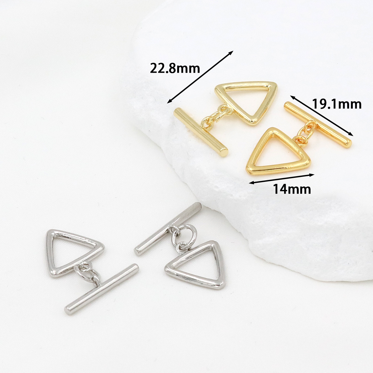 Color-preserving pure copper plated with 18K real gold OT clasp necklace bracelet ending connection clasp diy accessory factory B65 pic 18