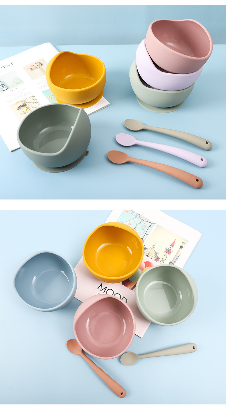 跨境ins宝宝专用食品级硅胶辅食碗儿童训练餐具带吸盘防滑防摔碗详情5