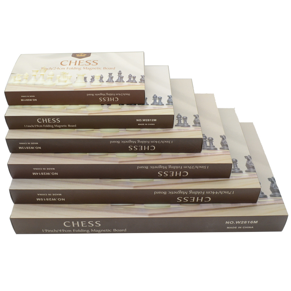 Wooden magnetic plastic chess pieces, foldable educational board game toys, direct sales, cross-border pic 16