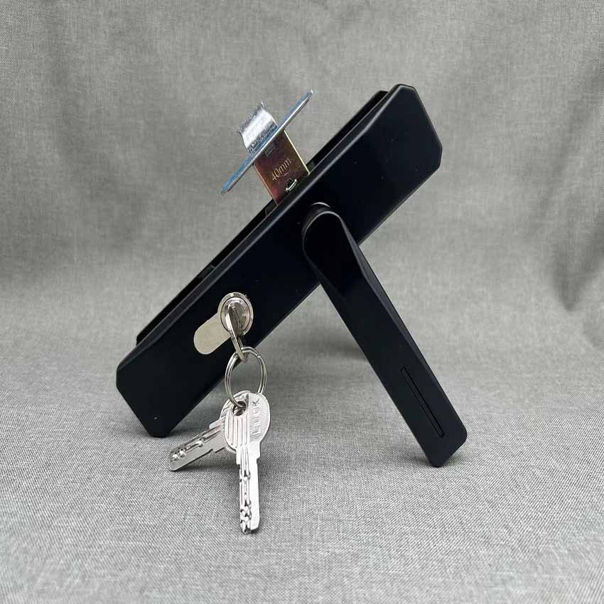 Thickened single-tongue key bathroom door lock, kitchen, toilet and washroom door, glass door, stairwell aluminum alloy door lock pic 3