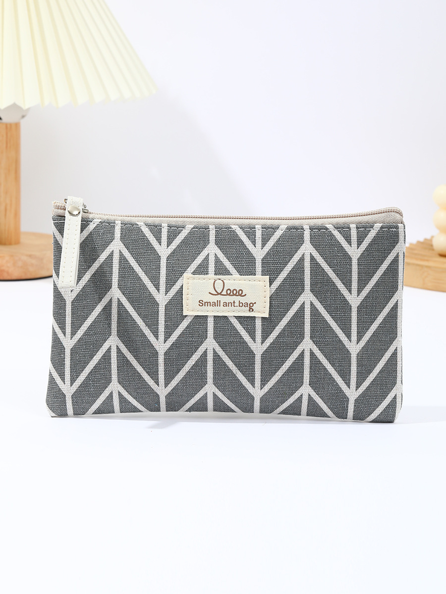 Cross-border large linen makeup bag, multi-functional, hand-held bag, mobile phone coin purse, makeup storage bag, customizable pic 7