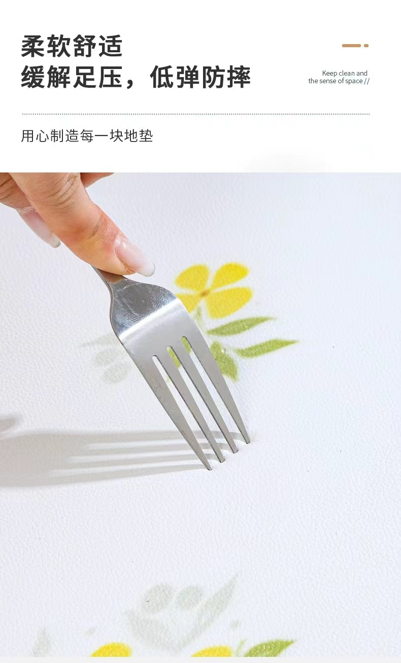 轻奢厨房皮革吸油垫免清洗家用防滑地垫  耐磨可擦洗长条垫详情5