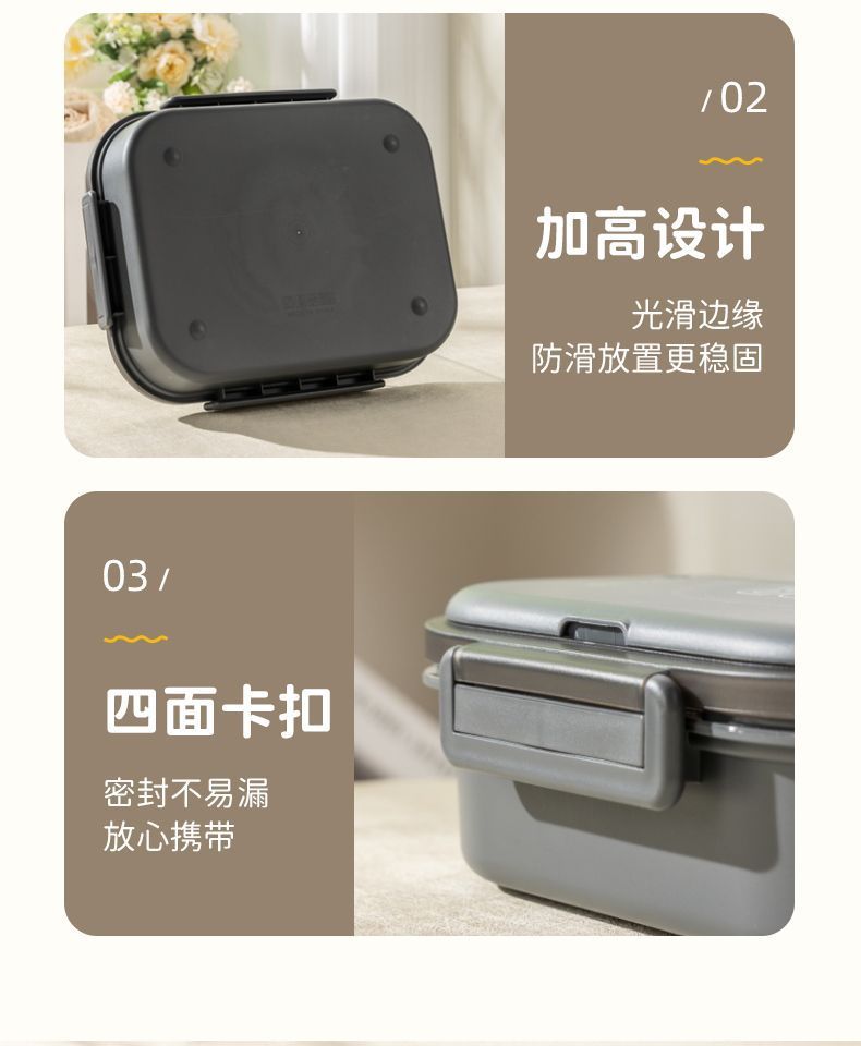 Huihai 316 stainless steel lunch box, specifically designed for students and office workers, is a microwave-safe compartments Japanese bento box pic 19