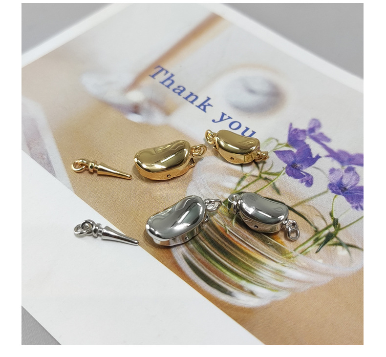 S925 sterling silver ingot clasp, pearl necklace clasp, DIY handmade accessory jewelry clasp, pea clasp, stick clasp, bracelet clasp pic 10