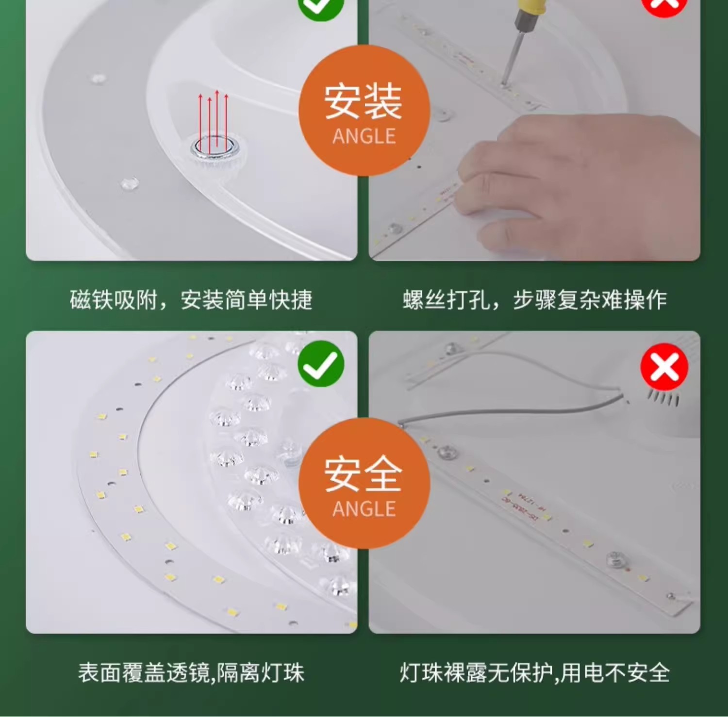 LED吸顶灯灯芯磁吸圆形改造灯板光源环形替换灯盘家用节能超亮灯详情35