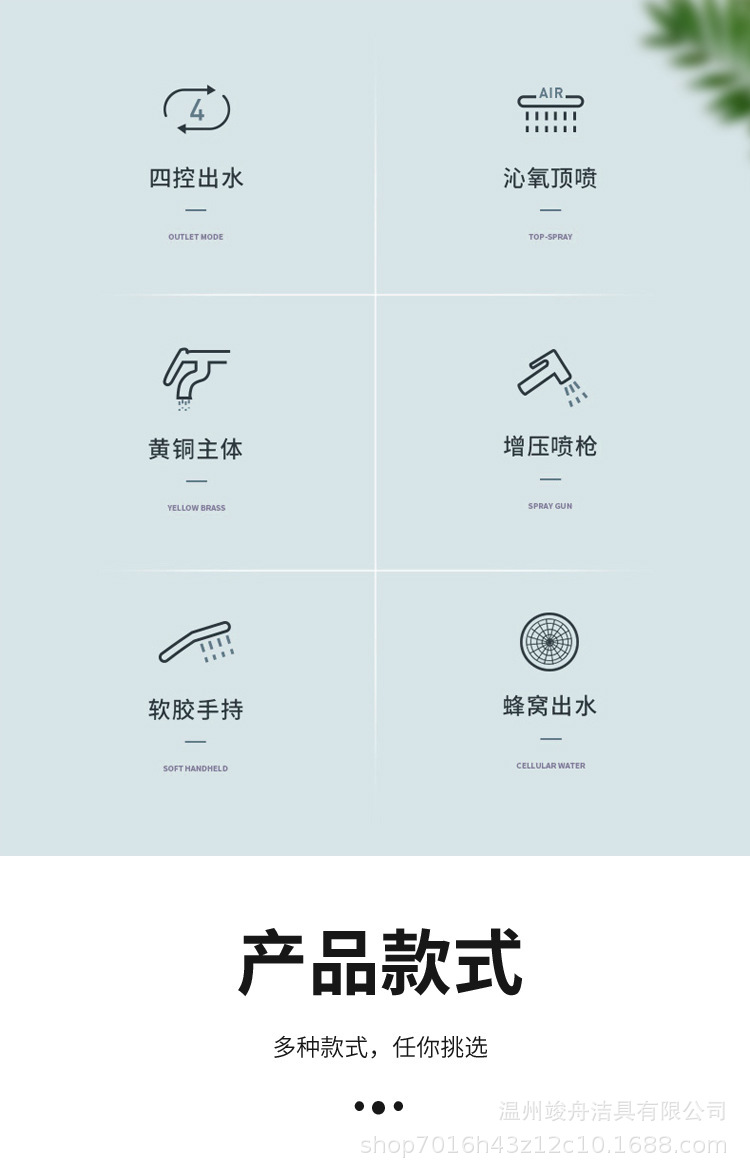 欧式全铜恒温金色淋浴花洒套装沐浴家用浴室淋雨喷头卫生间淋浴器详情4