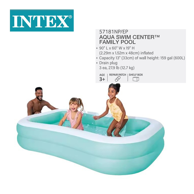 intex 57181 Luxury rectangular Pool Family Parent-child inflatable outdoor Garden lawn swimming pool pic 1