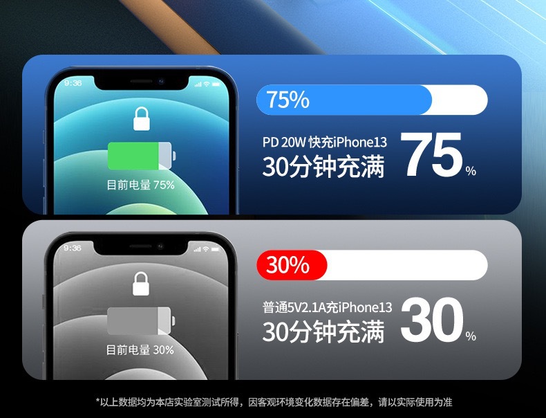 66W快充充电宝10000毫安大容量迷你自带线PD双向快充移动电源印制详情6