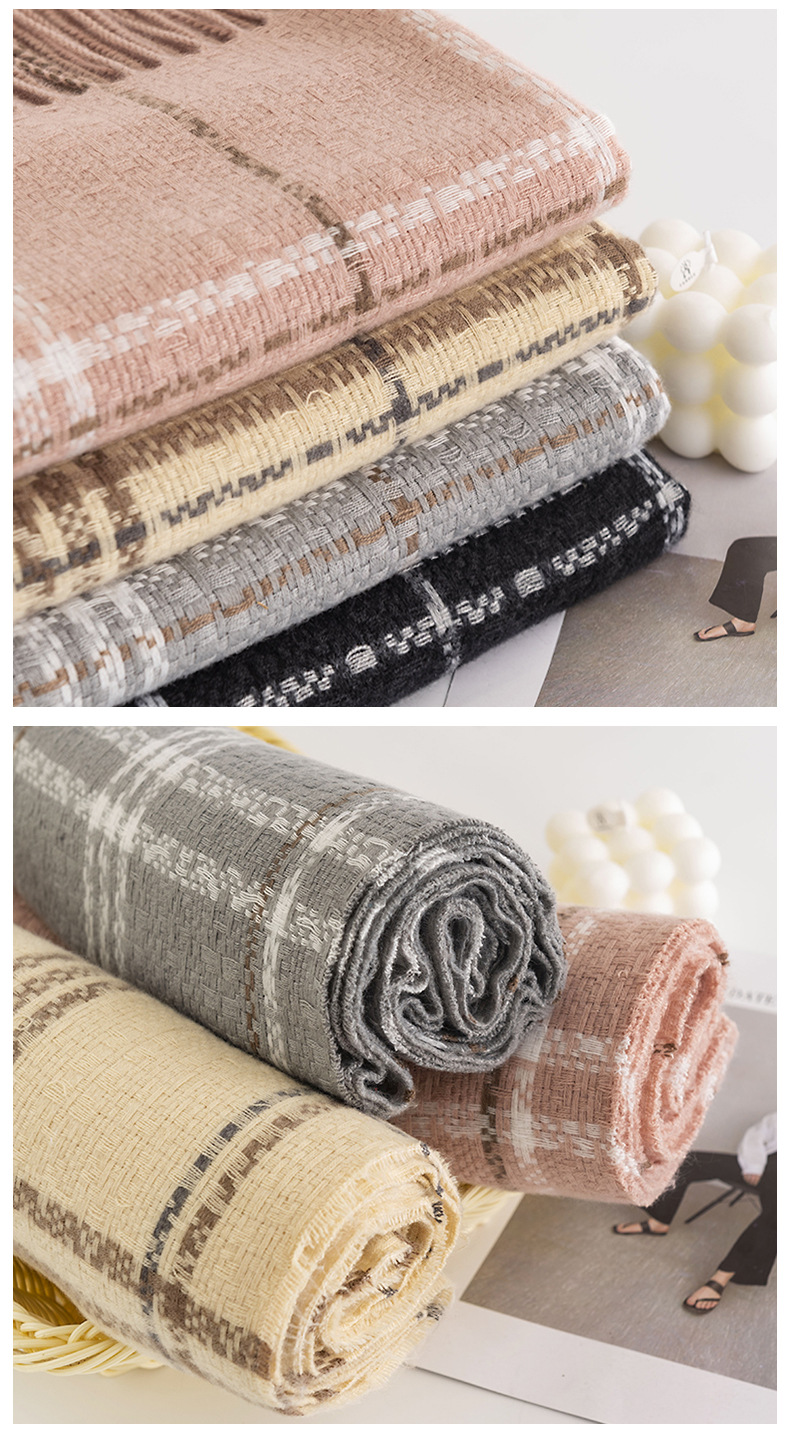 清新甜美仿羊绒围巾批发韩版韩式围巾优雅气质披肩保暖防寒围脖详情14