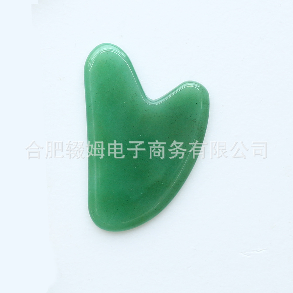 玉石刮痧板绿东陵刮痧按摩工具面部按摩身体刮痧保健按摩用品皮肤护理详情4