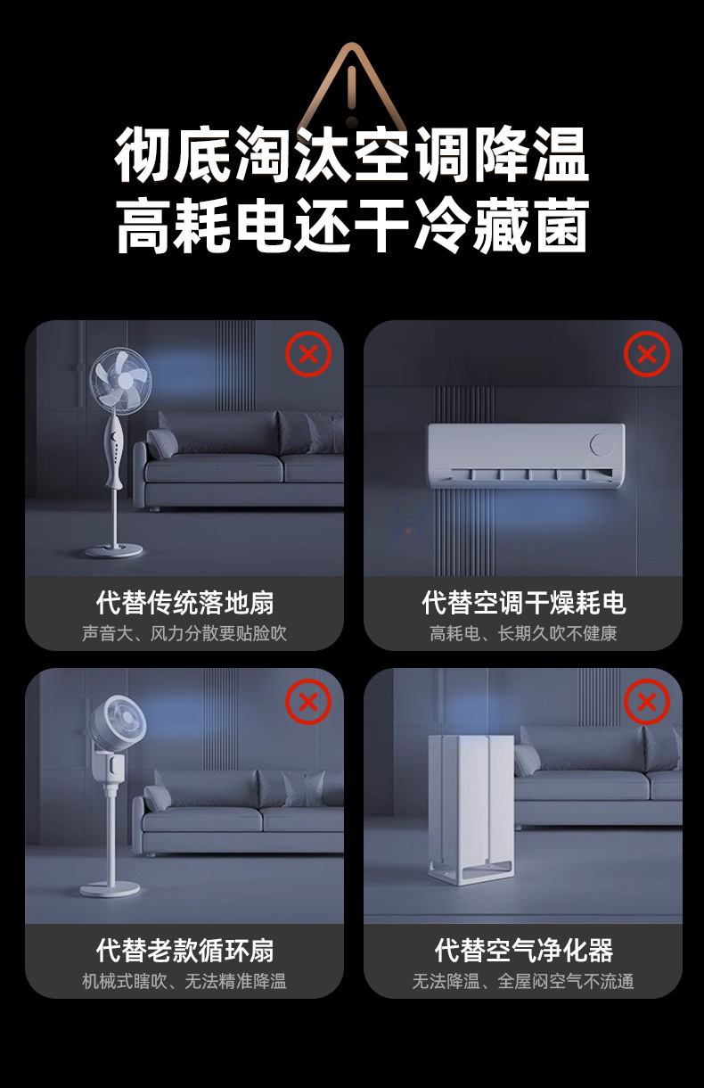 空气循环扇办公静音语音摇头落地扇家用遥控电风扇宿舍台立式风扇详情6