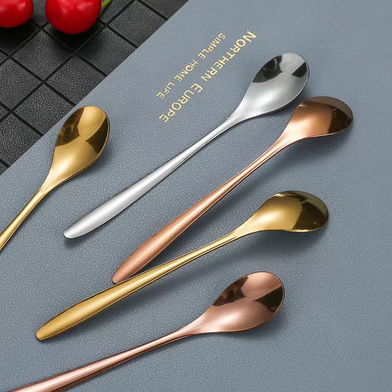 韩式ins风不锈钢长柄咖啡勺 家用调味搅拌勺创意甜品勺不锈钢勺子详情9