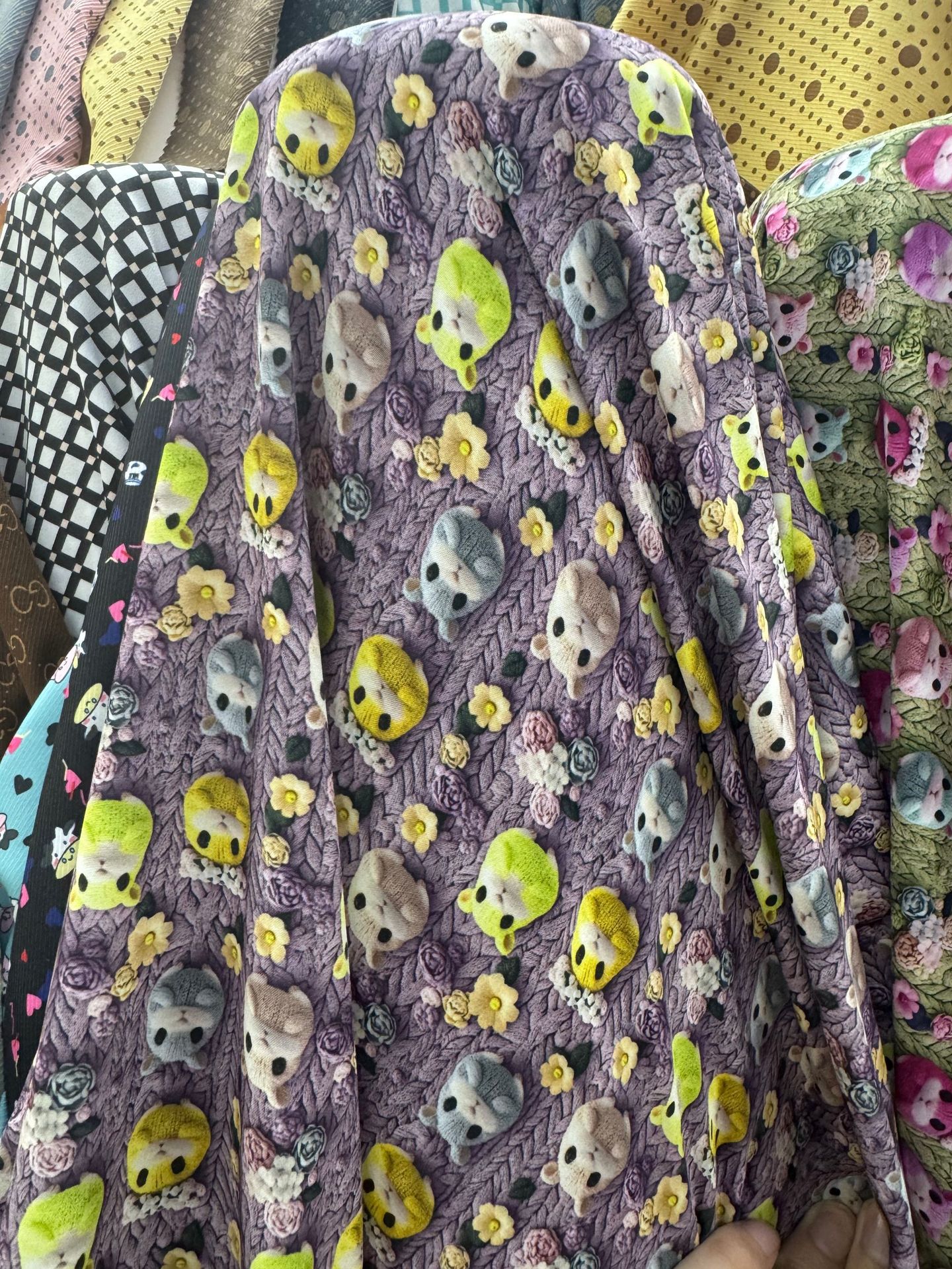 The new four-sided elastic 5D printed fabric cartoon clothing fabric and dress fabric are bestsellers on cross-border Amazon pic 7