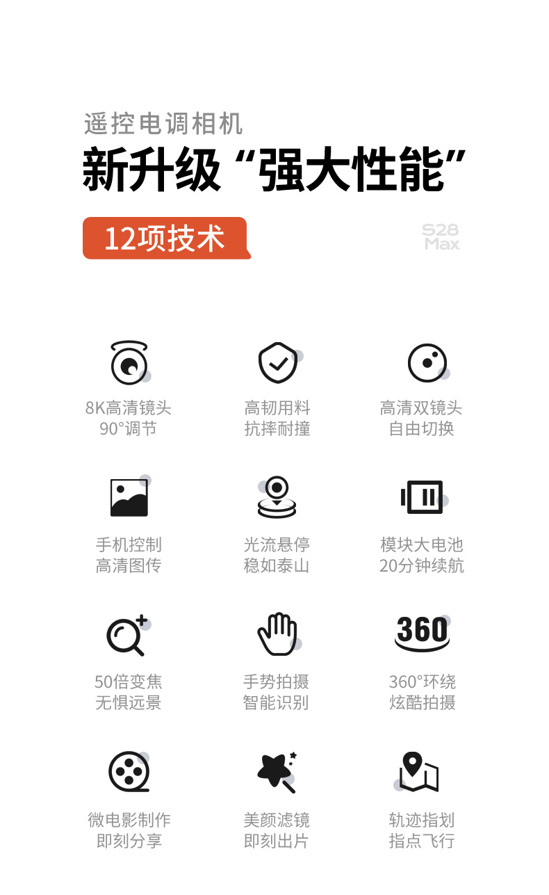 跨境新款S28无人机航拍高清四轴飞行器儿童迷你遥控飞机外贸玩具详情2