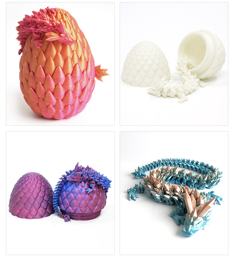 3D打印龙鳞蛋创意摆件关节可活动水晶龙套装造景装饰玩具跨境爆款详情10