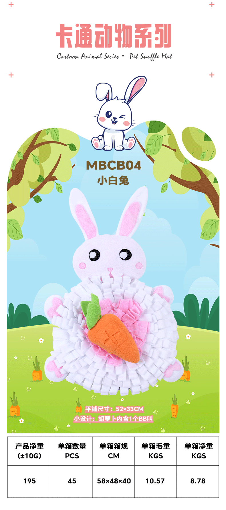 Rongka Pet Cross-border Cartoon Animal Series: Sheep, Lions, rabbits, raccoons, peacocks, smell blankets, foraging pads, relieve boredom, food hiding toys, pet toys pic 17