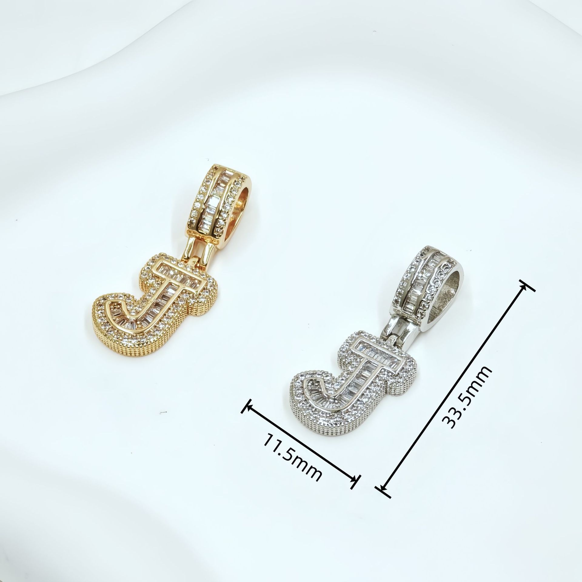 跨境欧美热卖铜镶锆石时尚个性嘻哈26个冰糖字母吊坠项链饰品批发详情5