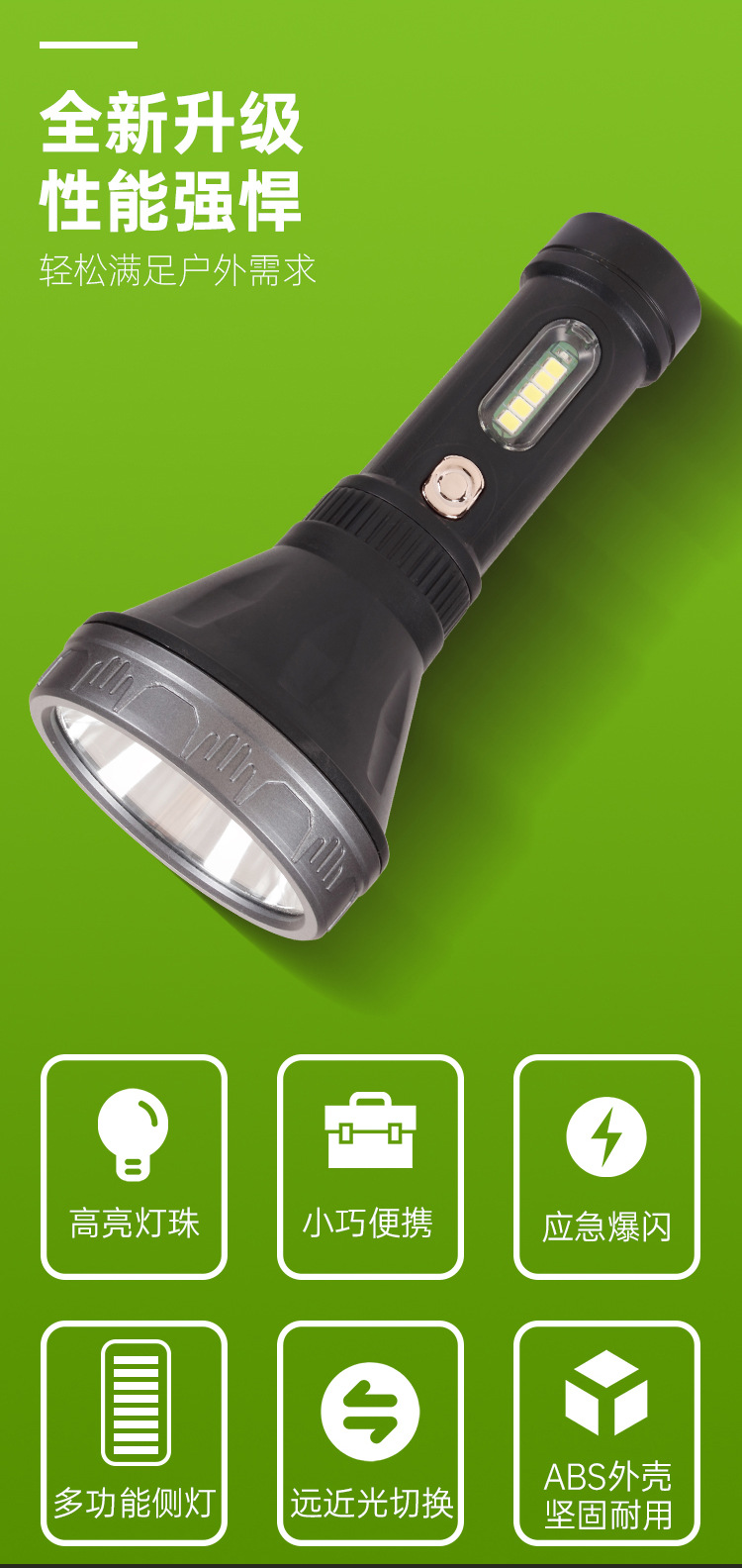 Wholesale of outdoor high-intensity flashlights, outdoor adventure camping, ultra-long endurance long-range headlight tubes, and led lighting fixtures pic 2