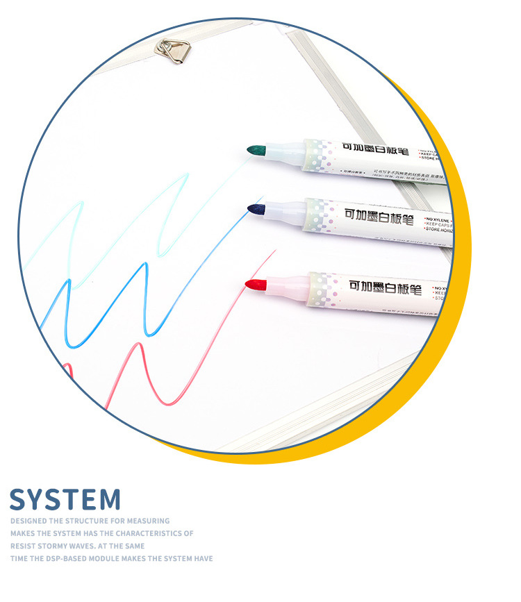 千汇白板笔大容量批发可擦可加墨干擦彩色记号笔漂浮笔易擦白板笔详情13