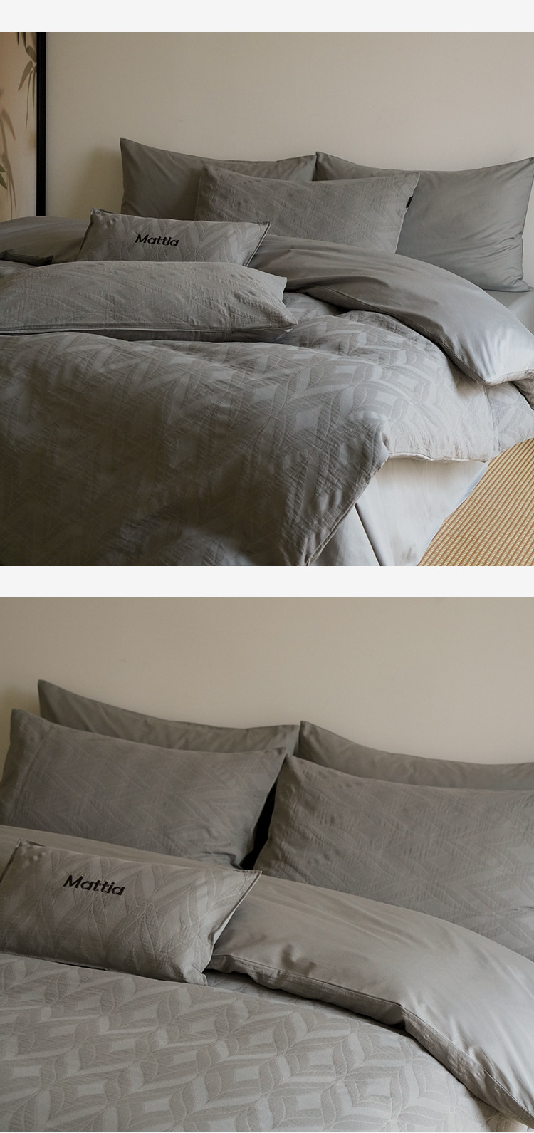 Four-piece set of pure cotton bed sheets and duvet covers, solid color, simple French light luxury, high-end spring and autumn bedding pic 13