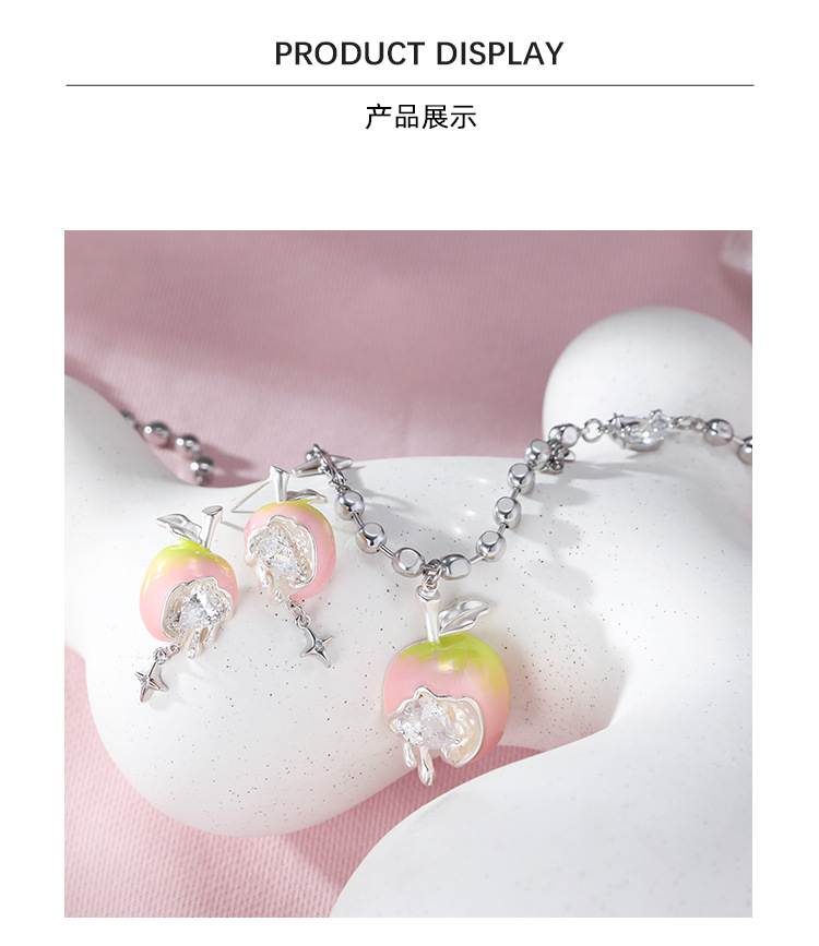 【 Customized 】 The soft-boiled apple series earrings feature a sweet and cool design for women, exuding an exquisite and high-end vibe, and are fashionable and stylish pic 12
