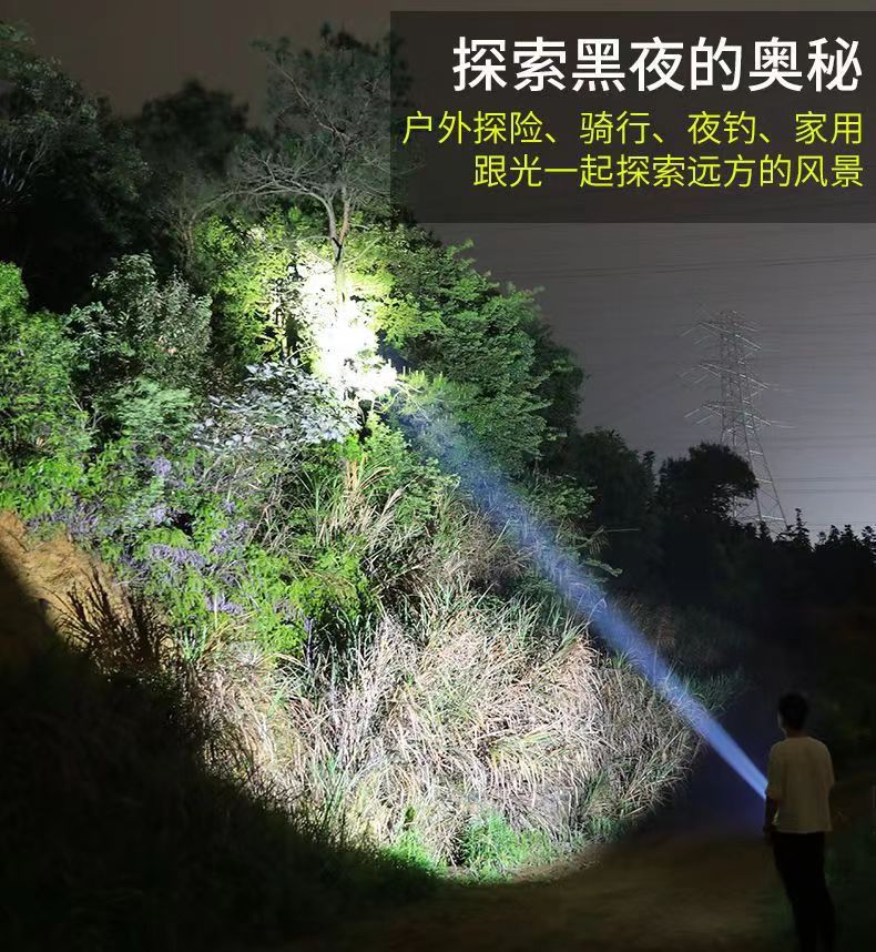 迷你强光手电筒USB充电铝合金电筒超亮LED灯珠调焦远射便捷手电筒详情12