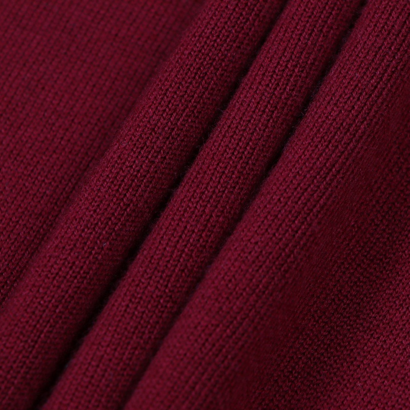 跨境外贸高级感秋冬淑女红色高领无袖100%扬子羊毛套头针织连衣裙详情9