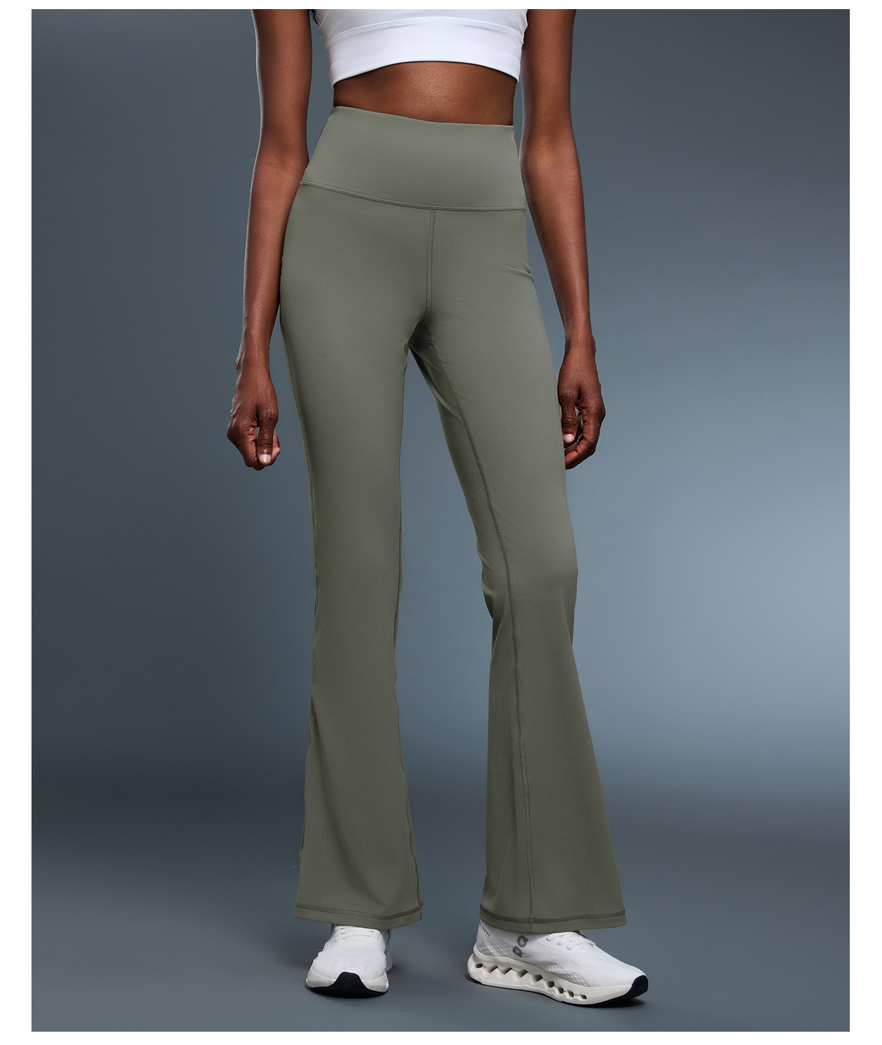 Slightly flared wide-leg yoga pants for women, high-waisted, hip-lifting and belt-tightening, casual and versatile, comfortable and elastic fitness pants DL204 pic 17