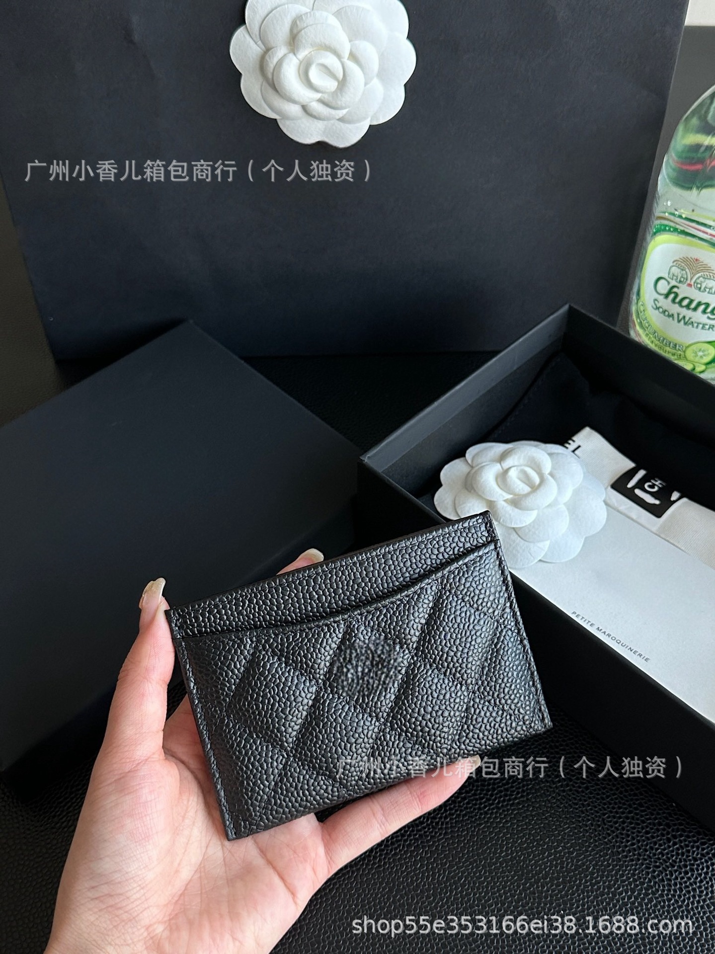 小香cf卡包卡夹零钱包菱格haas鱼子酱牛皮一折零钱包详情10