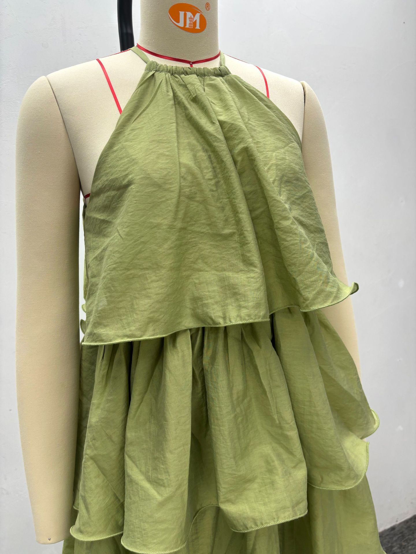 非洲气质甜美挂脖性感无袖连衣裙女欧美纯色女装蛋糕裙短裙新款夏详情6