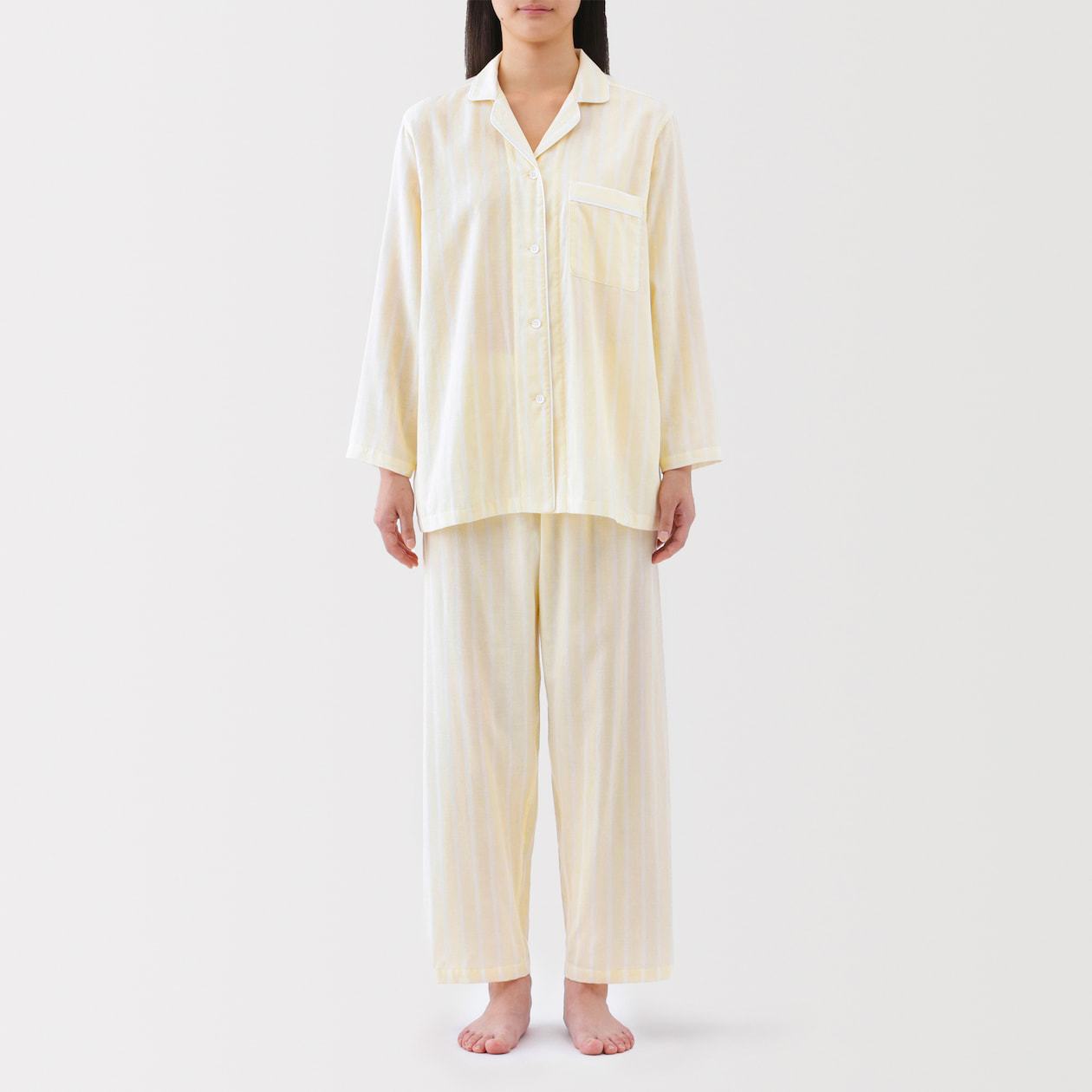 Muji pure cotton double-layer yarn pajamas and pajama pants set for men and women, high-end cotton yarn long-sleeved home wear for spring and summer pic 48