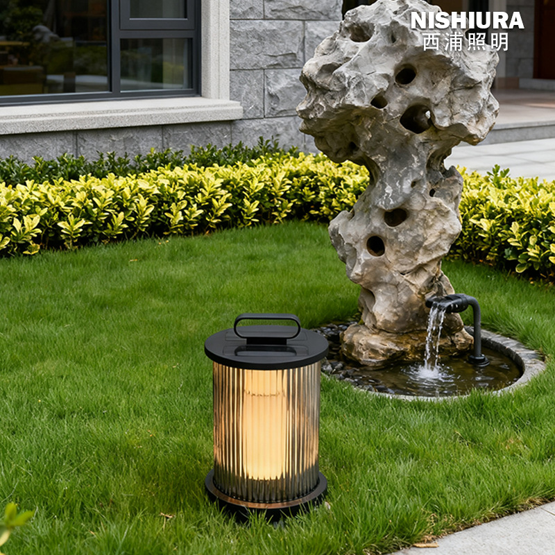 Cross-border ODM simple solar outdoor garden lamp, waterproof home garden villa decoration, wabi-sabi style lawn lamp pic 13