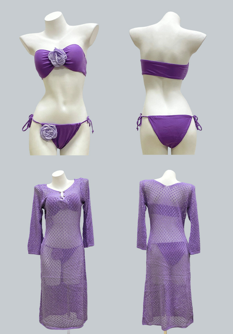 New Thai swimsuit, smock, long dress, sexy bikini, three-piece set, high-end vacation swimsuit for women 125092 pic 3