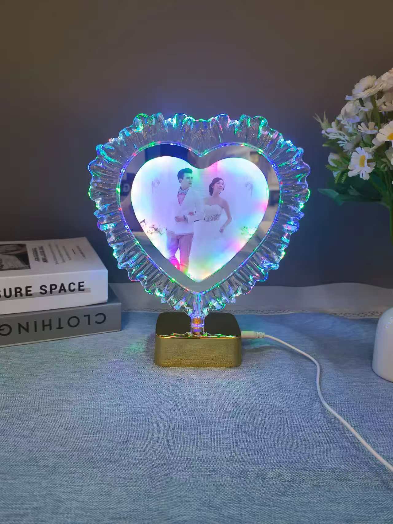 LED相框灯发光相框一灯两用会发光的智能相框 ins风桌面摆台跨境详情6