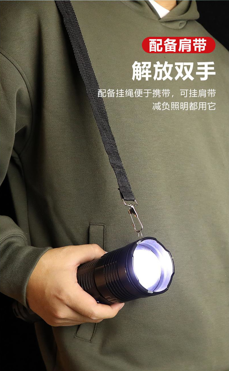 跨境超远远射白激光穿天炮高功率电显伸缩变焦户外双光强光手电筒详情15