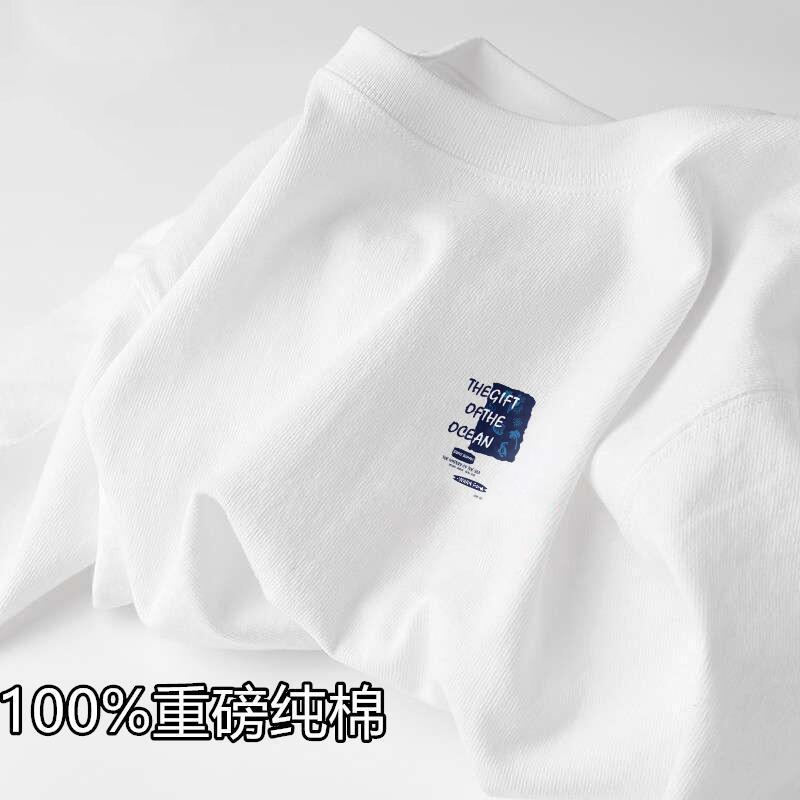 新疆纯棉短袖t恤男女同款清新简约白色打底衫ins夏季宽松半袖体恤详情8