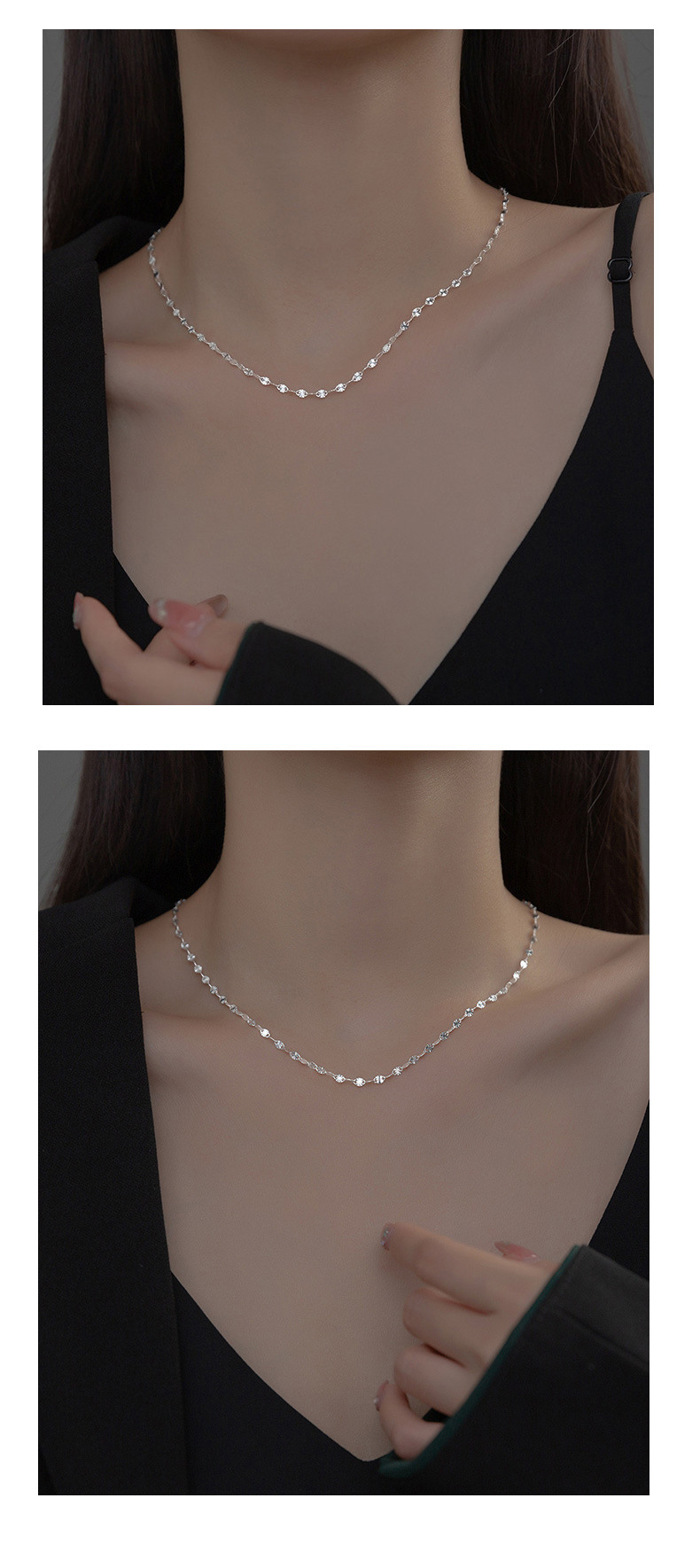 S925纯银项链蛇骨链意大利小众批发饰品设计轻奢女高级感跨境配饰详情9