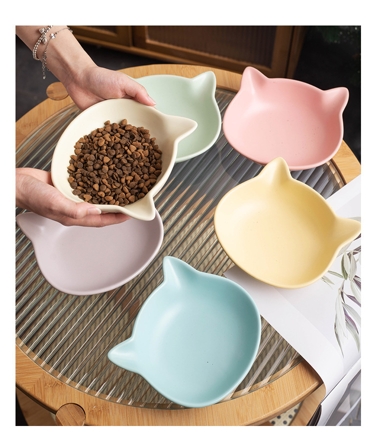 Cross-border cat bowls, ceramic can plates, saucers, cat food bowls, rice bowls, anti-knock cat water bowls, dog bowls, new food bowls pic 3