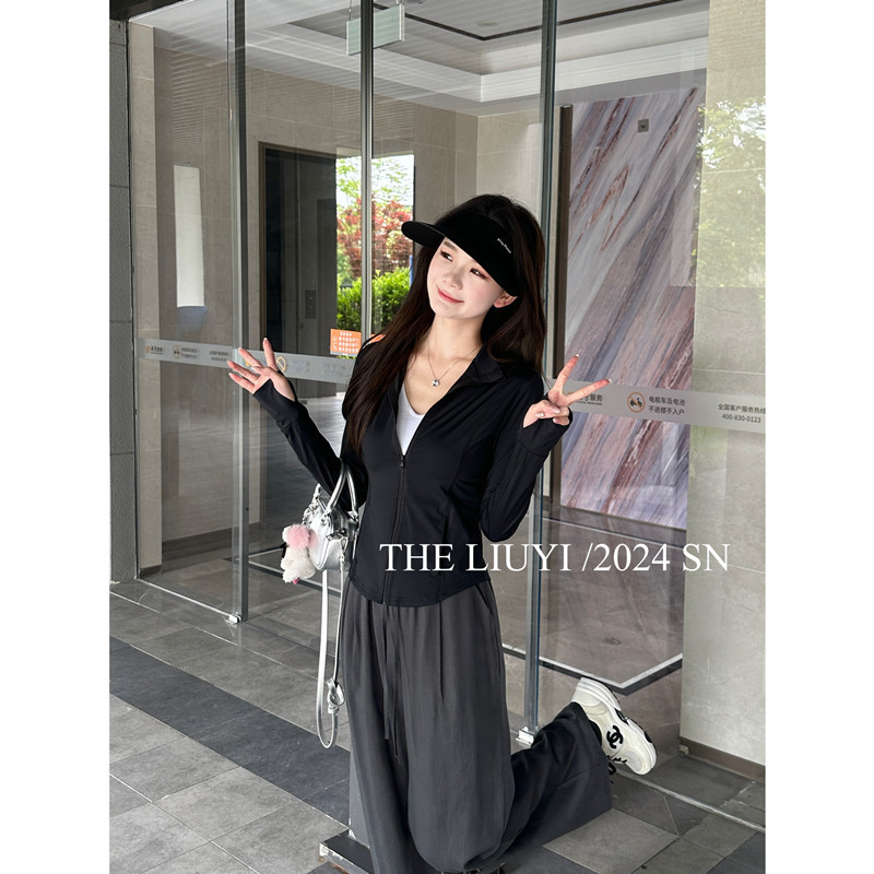 小嘢同款原纱防晒衣女夏季户外防紫外线冰丝凉感防晒服立领外套详情5