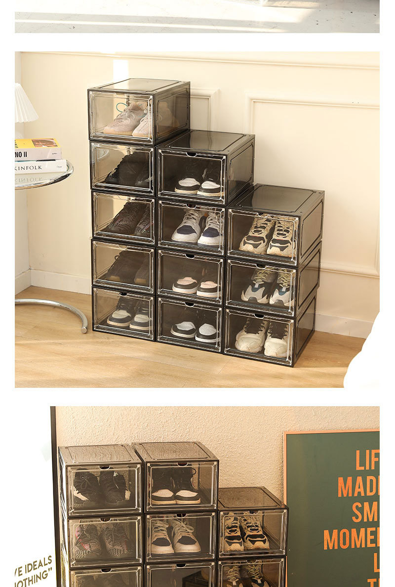 Cross-border transparent acrylic basketball shoe box, shoe storage box, magnetic dust-proof and anti-oxidation basketball shoe box pic 40