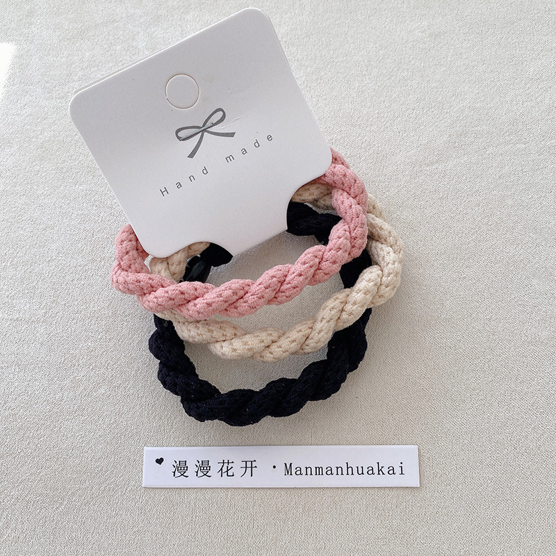 Three thick, durable and highly elastic rubber bands, adult hair ties, black hair ties and hair bands, simple leather cases for tying hair pic 4