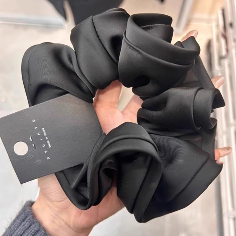 2025新款网红黑色缎面大肠发圈女头绳丸子头扎发饰头花发饰品详情8