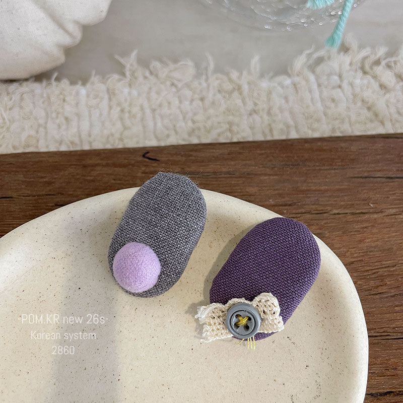 Nueva versión coreana tela oval frijoles redondos horquillas para el pelo niños hecho a mano lateral pelo roto horquillas flequillas frente broche clip accesorios para el pelo pic 10