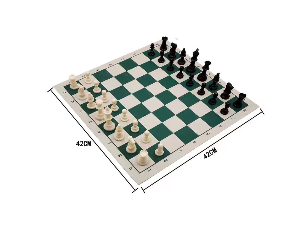 现代简约PU皮革国际象棋盘便携式可折叠袋装大小象棋棋盘棋子套装详情6