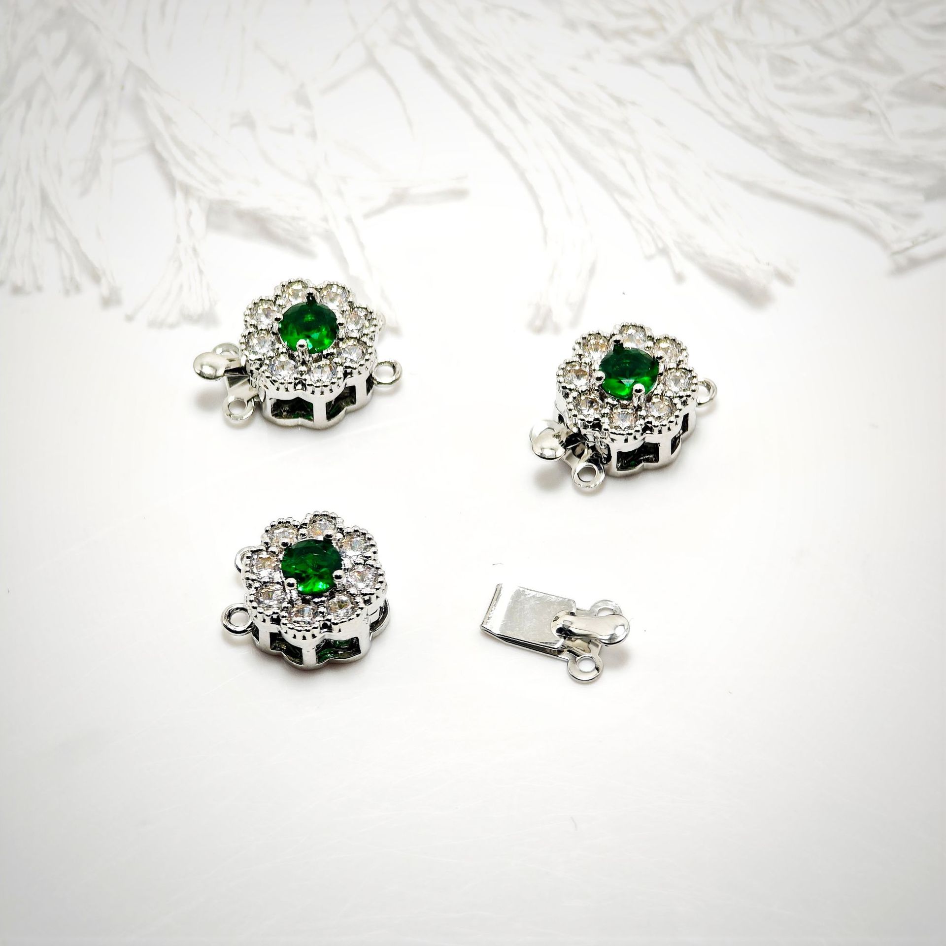 High color retention, real gold plating, double hanging, zirconium pearl buckle, pin, buckle necklace, connecting buckle head, DIY jewelry bracelet pic 34