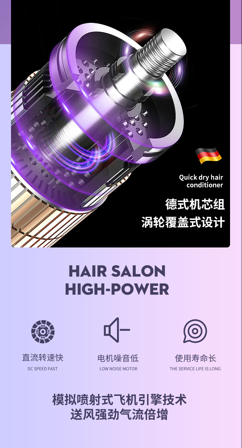 跨境新品极光三合一吹风机热风梳网红电吹风家用直发梳礼品外贸M141详情8