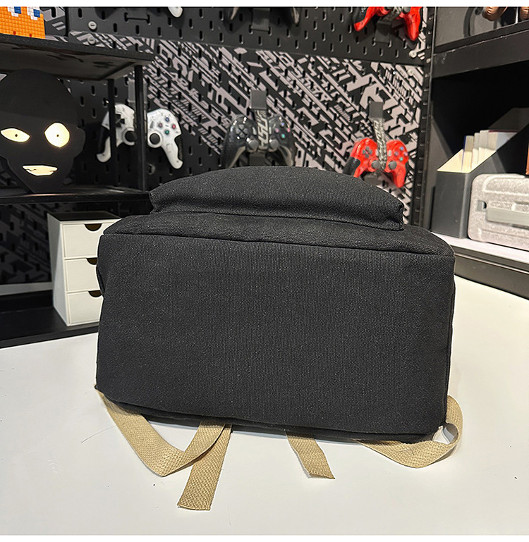 跨境港风双肩包男士大容量休闲韩版帆布大学生高中书包女潮流背包详情15