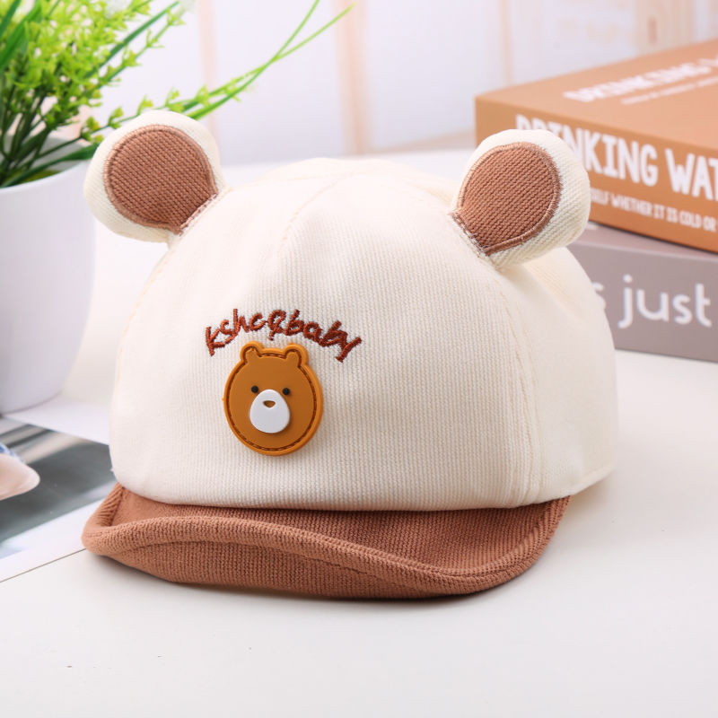婴儿鸭舌帽春秋可爱超萌小熊拼色男女儿童棒球帽软檐宝宝帽子秋季详情4